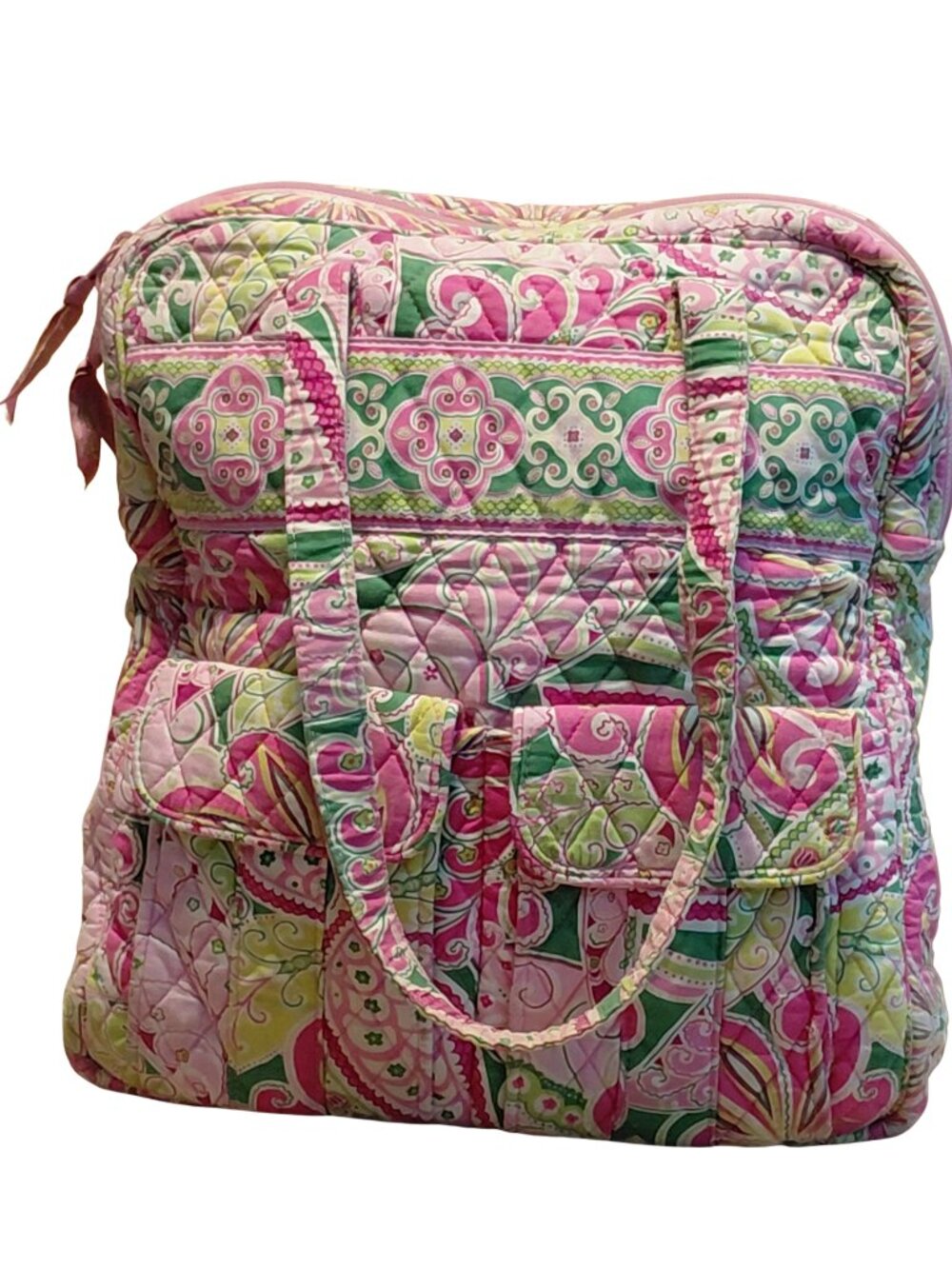 Vera Bradley Retired Pinwheel Pink Tall Tote Bag Excellent Condition - see photo